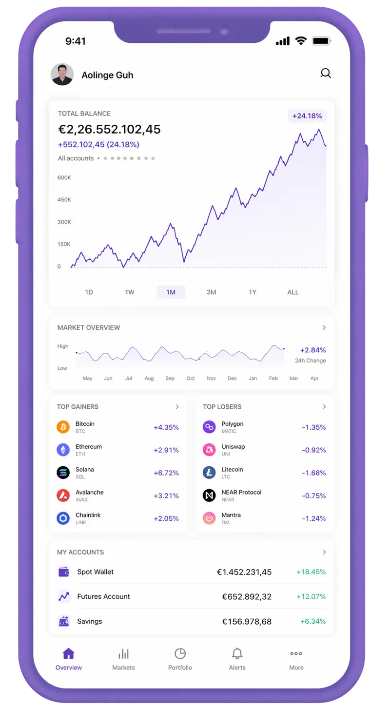 Deep Yieldstead mobile app showing portfolio overview
