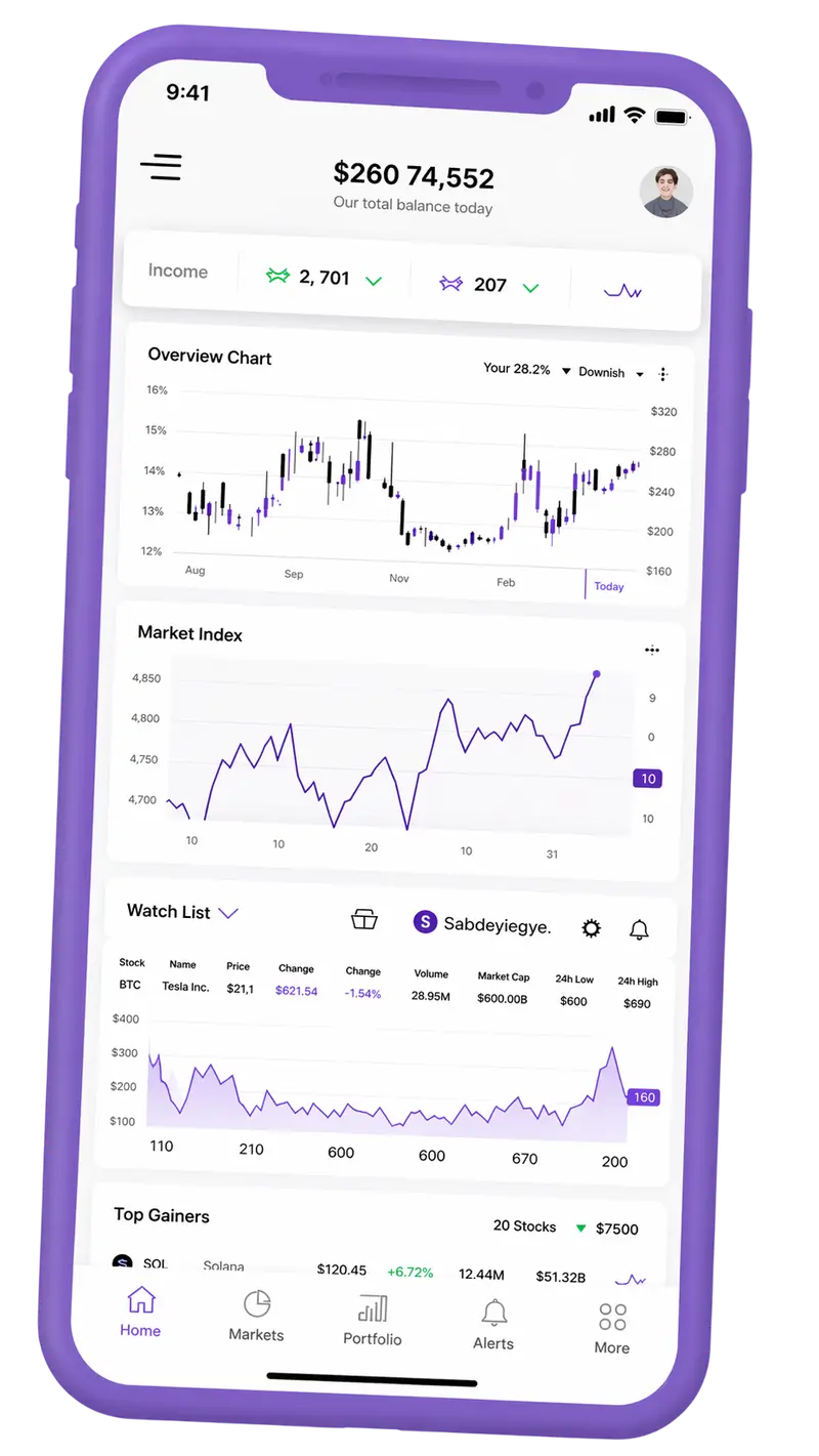 Deep Yieldstead trading platform on mobile